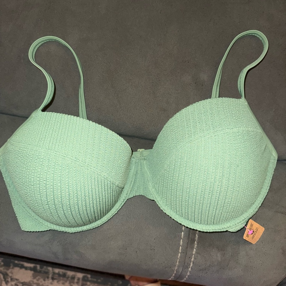 Mint Green Textured Women's Bra